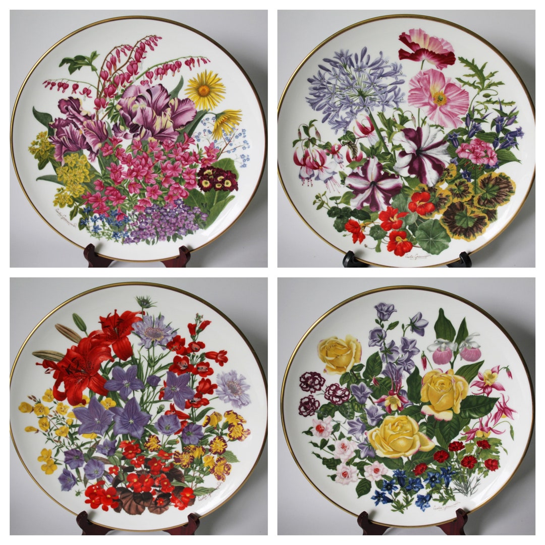 Wedgwood Flowers of the Year Plates Franklin Porcelain 1977 May to ...
