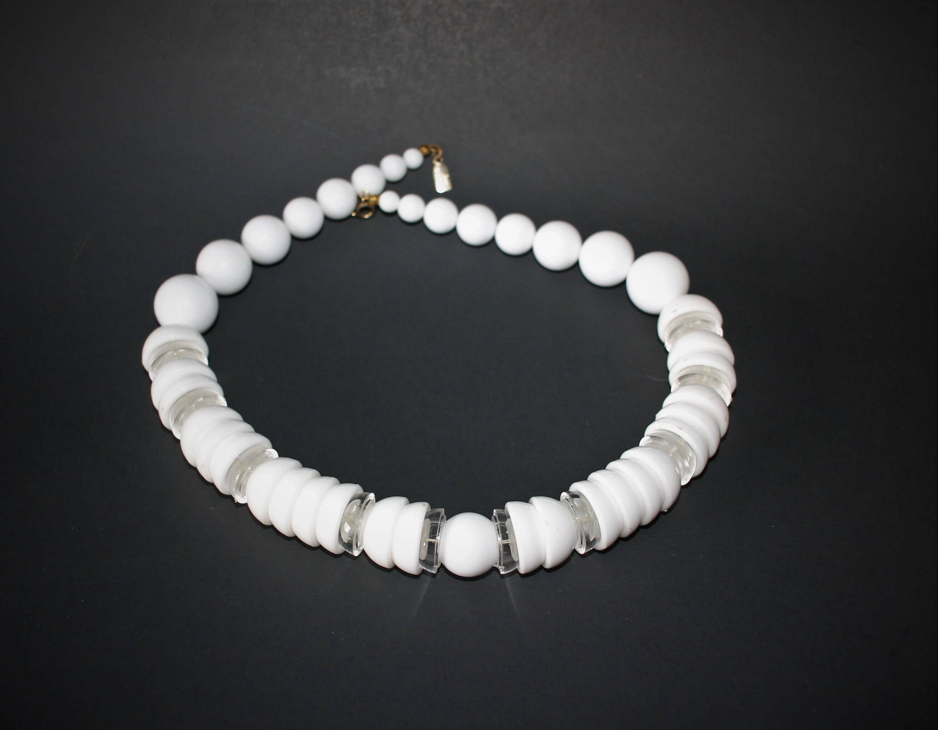 White Bead Necklace by Coro Vintage 1960's Etsy