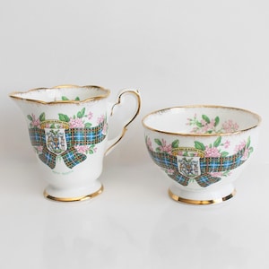 Royal Stafford Creamer and Sugar Bowl Nova Scotia Tartan Series