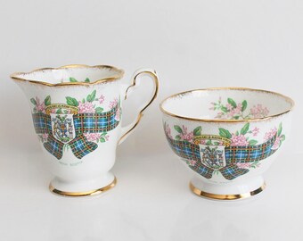 Royal Stafford Creamer and Sugar Bowl Nova Scotia Tartan Series