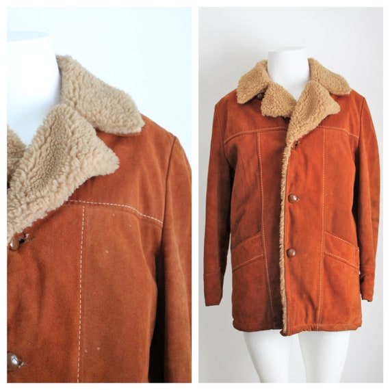 Brown Suede Coat, Size 40, Vintage 1960's