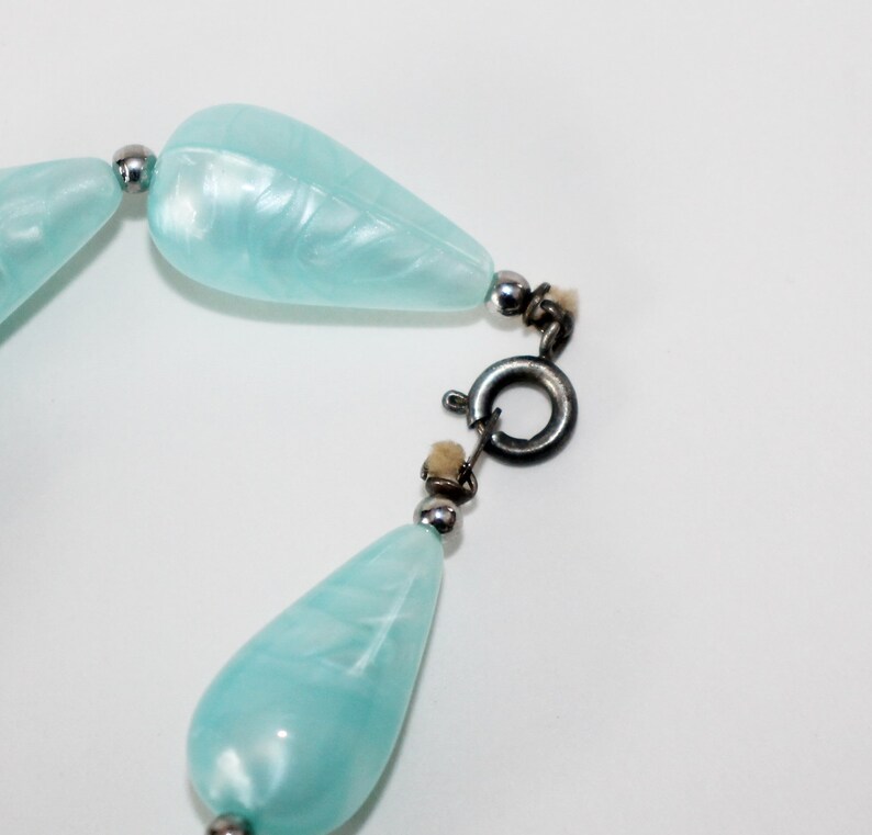 Blue Teardrop Beaded Necklace