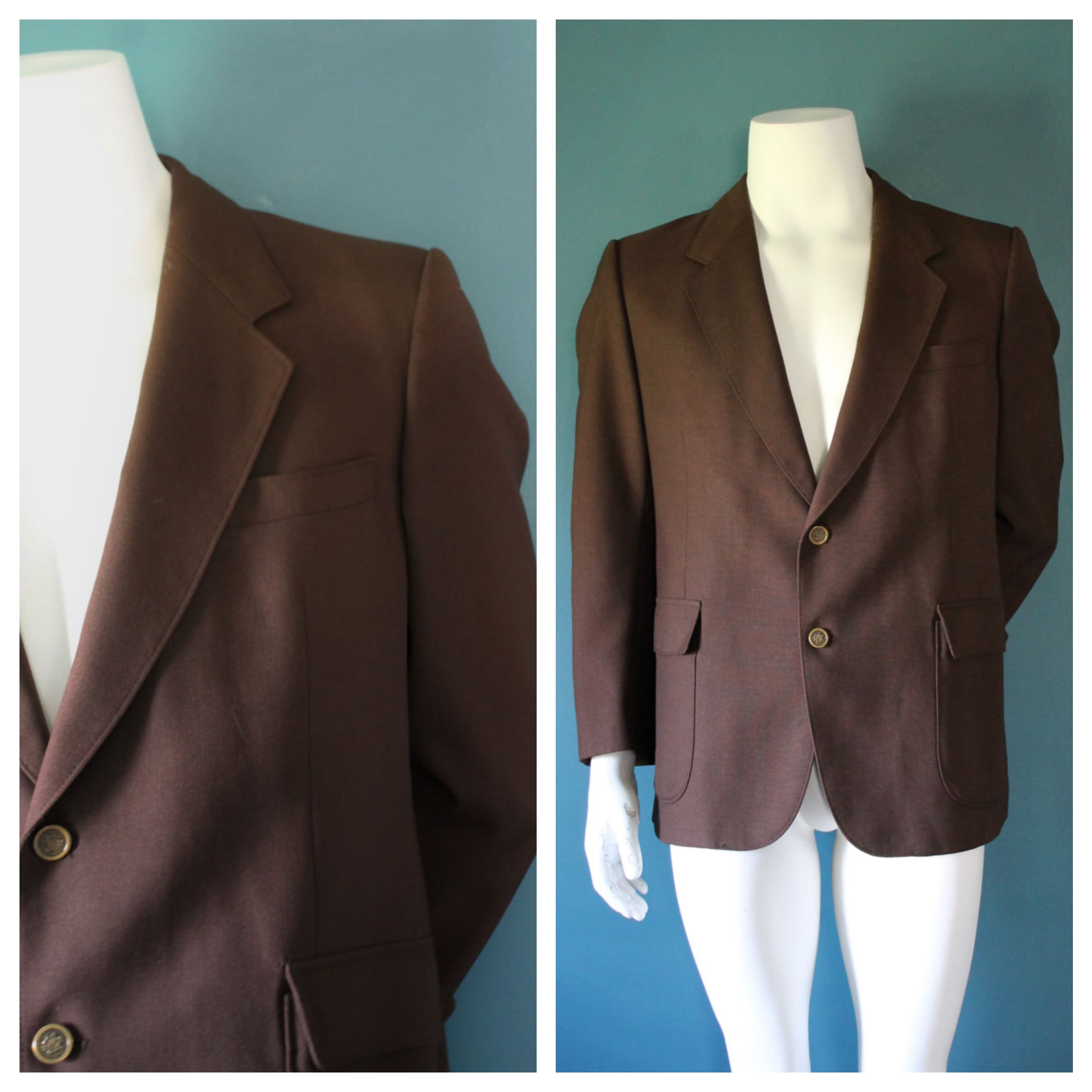 1970's Brown Sports Coat Henley by Tip Top Tailors 44 - Etsy 日本