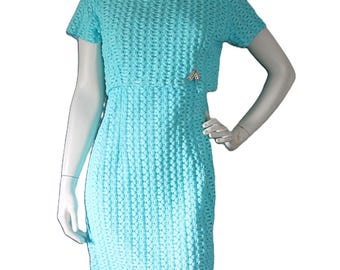 Vintage 60's Baby Blue Dress Size Medium Le Noir Originals