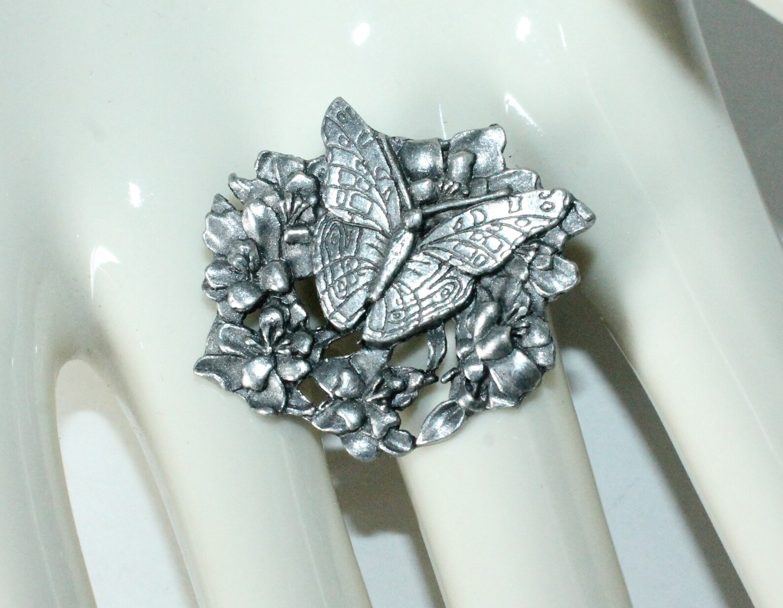 Butterfly Brooch Birds and Blooms Pewter Limited Edition Etsy