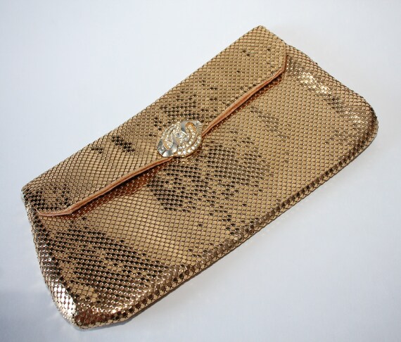 whiting and davis gold mesh clutch
