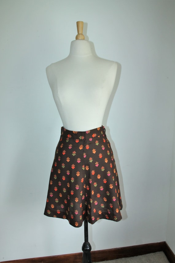 Vintage 70's Mini Skirt Ann Taylor Brown Orange - image 1