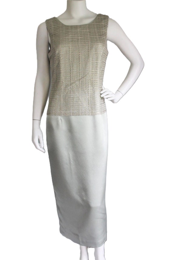 patra formal dresses Vintage Green Long Dress Gold Metallic Size 12 Maxi dress