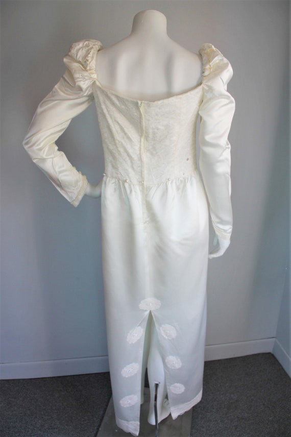 Satin Sheath Wedding Dress, Detachable Train, Siz… - image 6