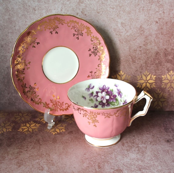 Aynsley Pink Gold Teacup and Saucer Pattern 2917 - Etsy