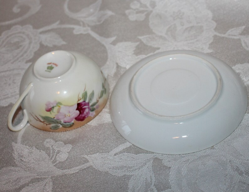 Nippon Teacup and Saucer Crown Mark Circa Early 1900s Etsy