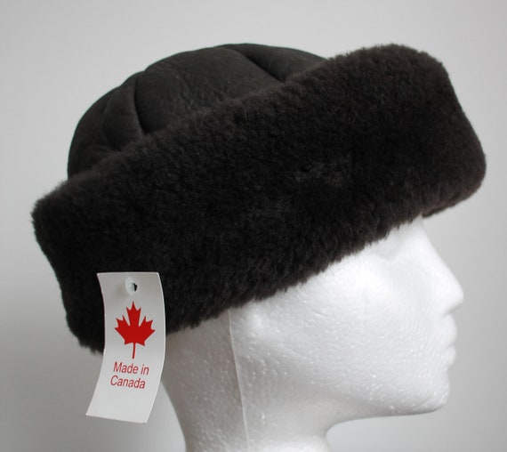 leather winter hat