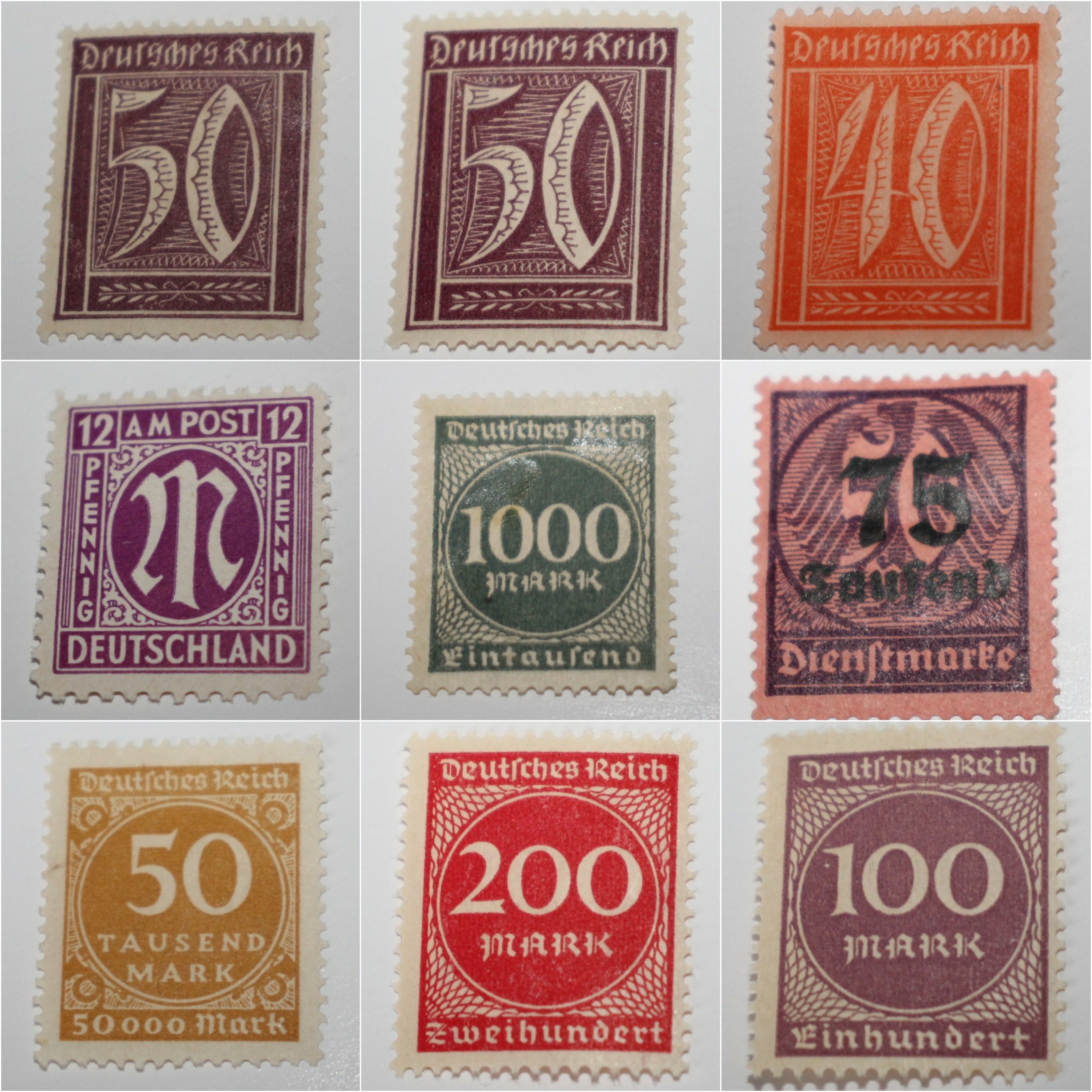 ドイツ切手セット 1900年から1970年代 混合ハイパーインフレ 税