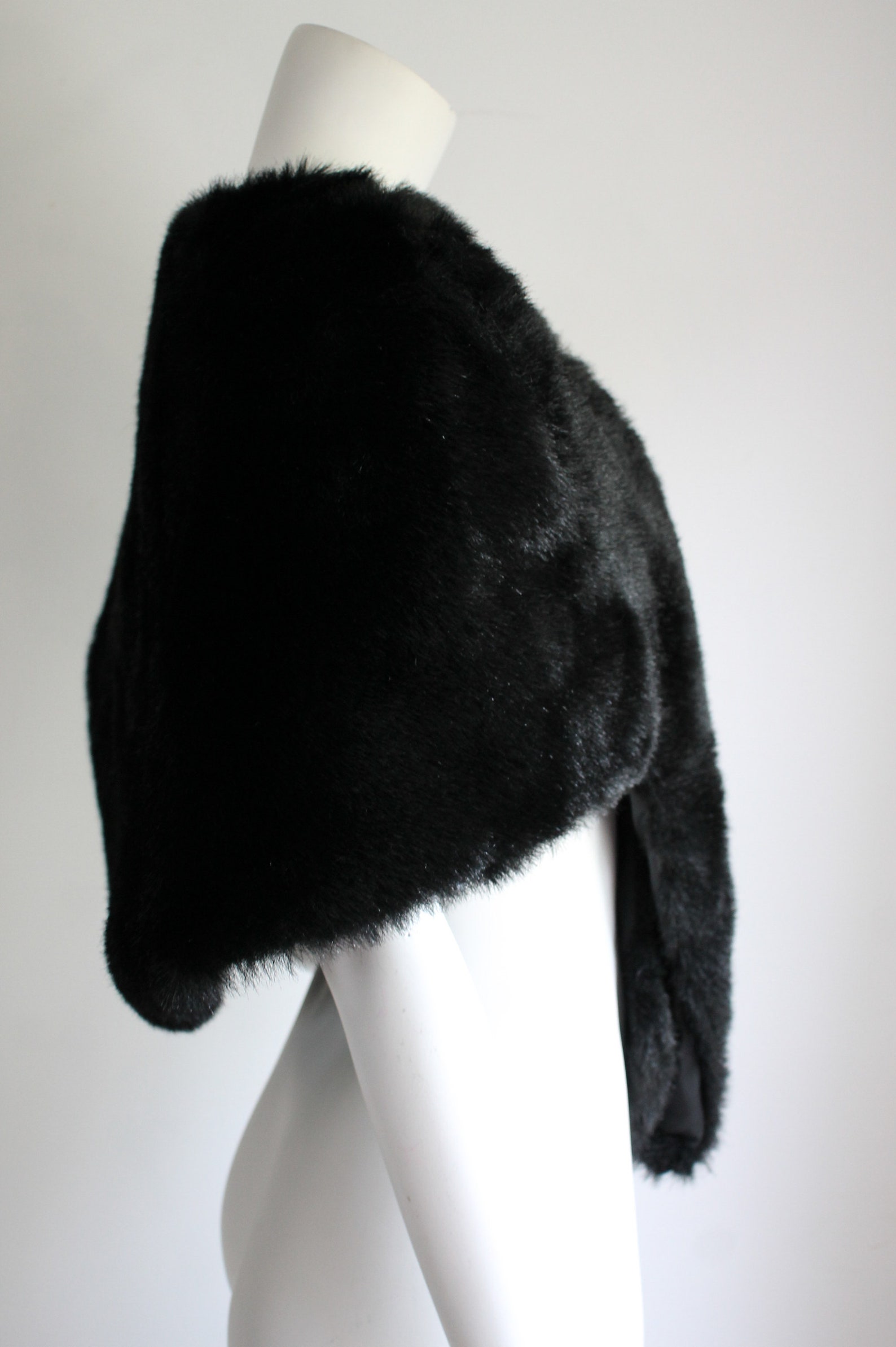 Faux Black Fur Shoulder Wrap Etsy