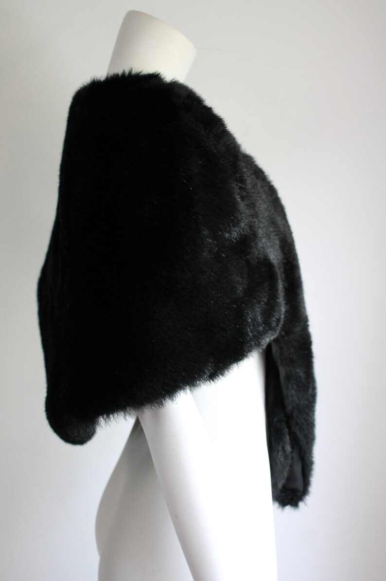 Faux Black Fur Shoulder Wrap Etsy