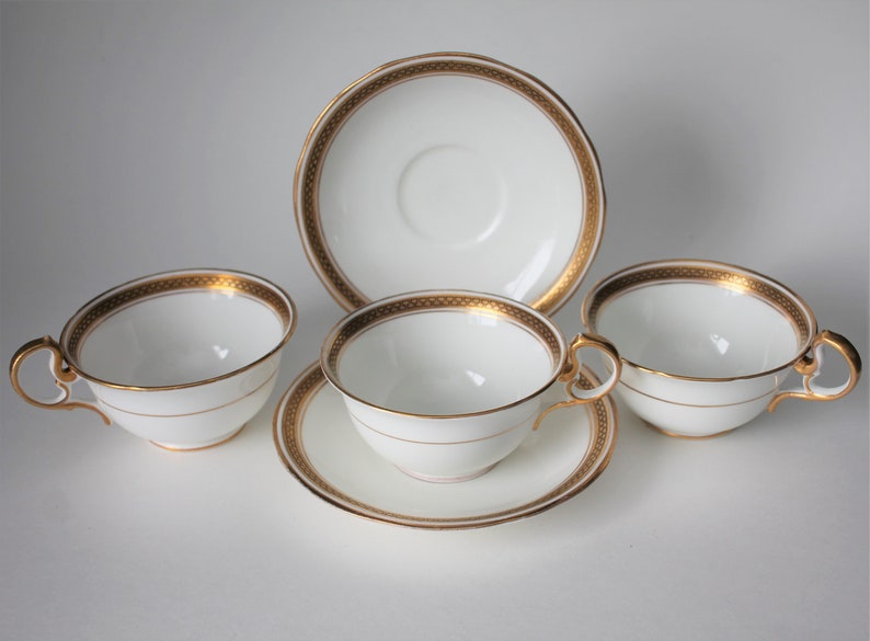 White Gold Tea Cup and Saucer Set Aynsley China Pattern Etsy