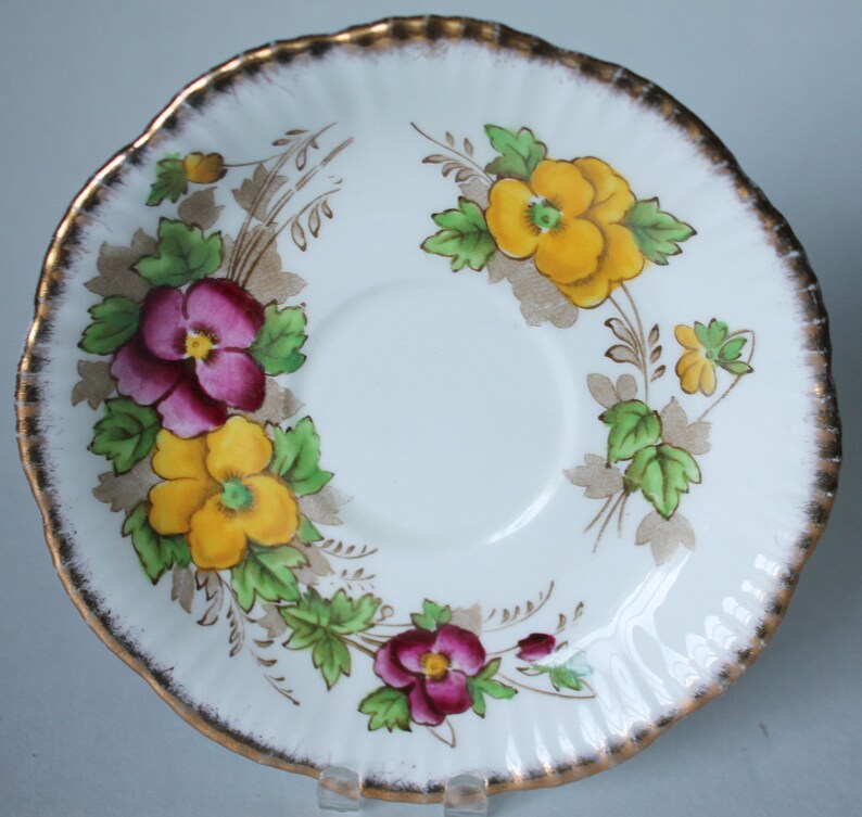 Pansy Teacup and Saucer Salisbury Bone China Pattern 1878 Etsy
