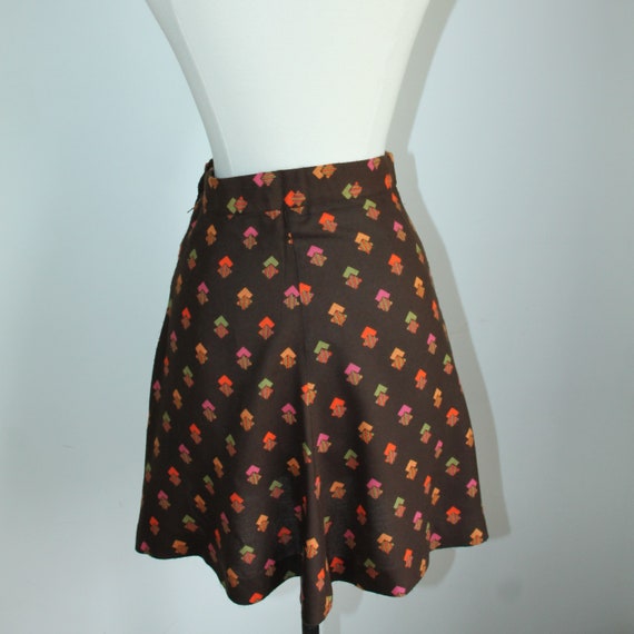 Vintage 70's Mini Skirt Ann Taylor Brown Orange - image 5
