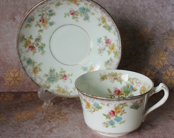 Royal Stafford Teetasse und Untertasse Thomas Poole Muster 1054 Florals