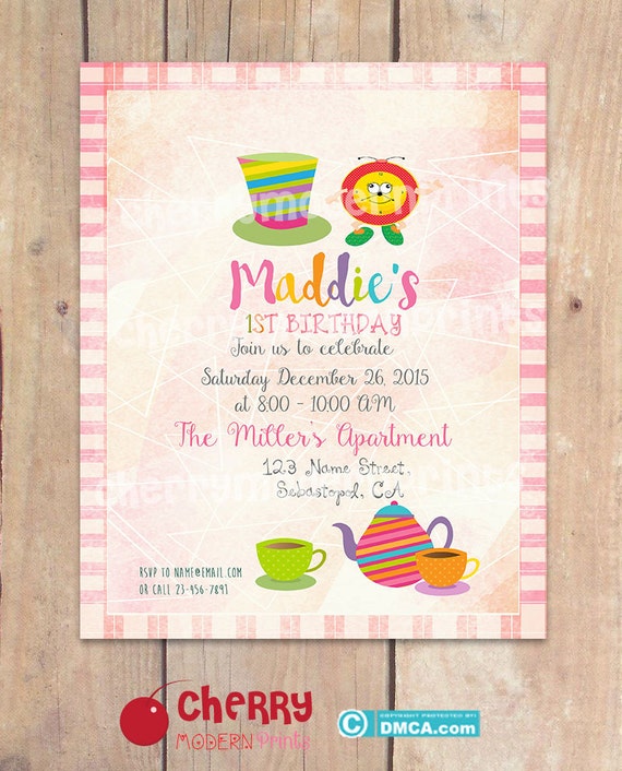 Birthday Invitation Printable Sign Mad Hat Birthday Etsy