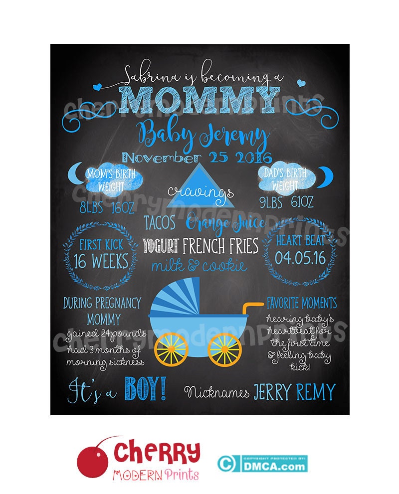 Baby Announcement Chalkboard Sign / Printable Chalkboard Sign/ Etsy