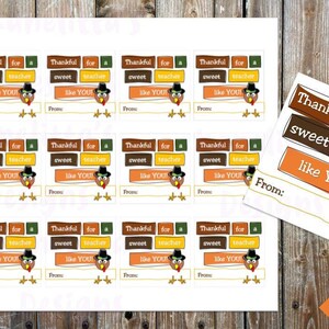Printable Thanksgiving party Favor tags, gift labels, goodie bag stickers, digital