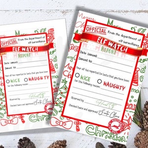 Printable Elf Report Card | behavior report card, elf card, naughty or nice cards, Elf watch, Instant Download | Christmas, Digital