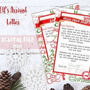Personalisierter Hello & Auf Wiedersehen von Deinem Elfen Brief - Brief von Elf ~ Digitale Datei / Brief des Elfen