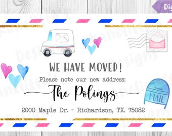 Custom Personalized Printed We've Moved Card - DIGITAL FILE - Moving announcement