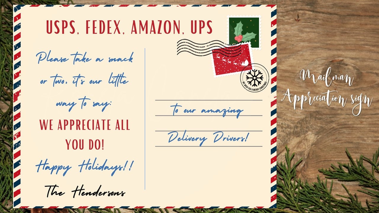 Printable Sign for Delivery Drivers | Mailman Appreciation | Amazon ...