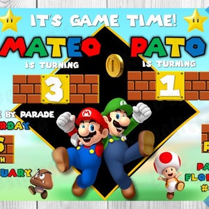 Super Mario Geburtstagseinladung, Mario und Luigui Geburtstagseinladung, Mario Bros Invite, DIGITALDATEI - PRINTABLE