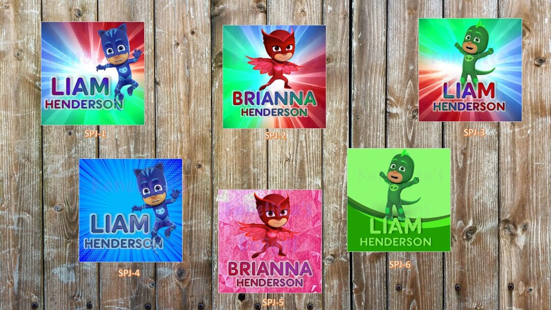 PRINTABLE PJ Masks Personalized Gift Tags, Gift Enclosures ...