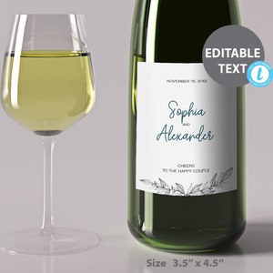 Wedding Wine Labels, Personalized Wedding Wine Label, Wedding Gift, Customizable Editable Printable Wine Labels, Wine Bottle Labels Download