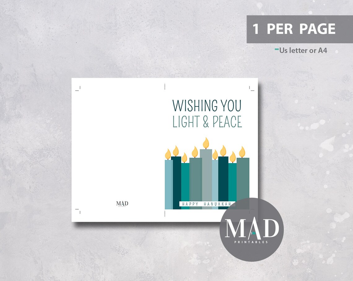 Hanukkah Card Printable Hanukkah Card Instant Download | Etsy