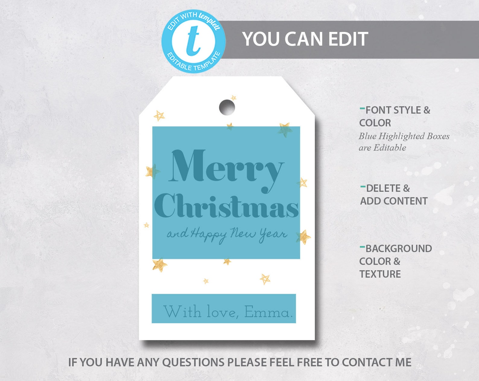 EDITABLE Christmas Tag Printable Christmas Tags Christmas - Etsy