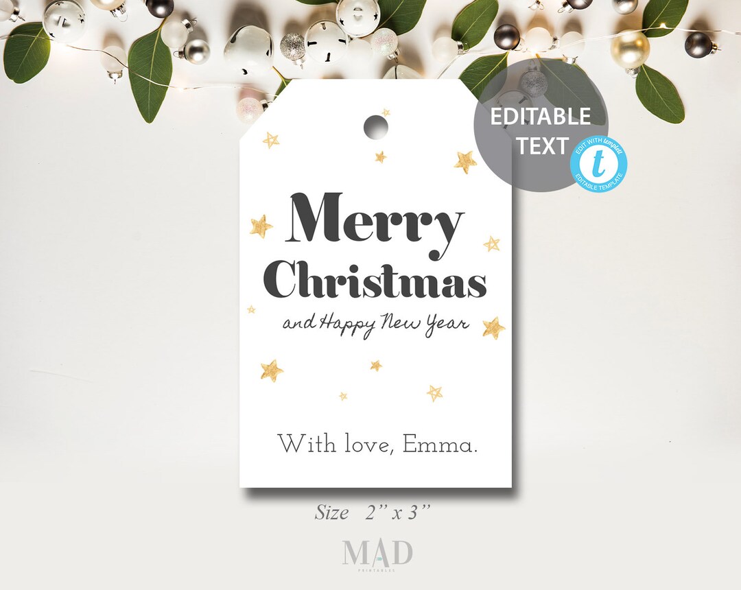 EDITABLE Christmas Tag Printable Christmas Tags Christmas - Etsy