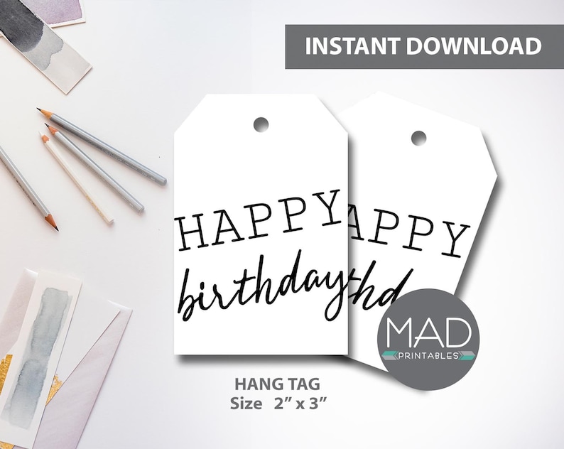 Happy Birthday Gift Tags Printable Birthday Gift Tags Etsy