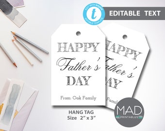 EDITABLE Father's Day Tag Printable, Instant Download, Fathers Day Gift Tag, Fathers Day Printable Tag, Fathers Day Printable Editable Tag