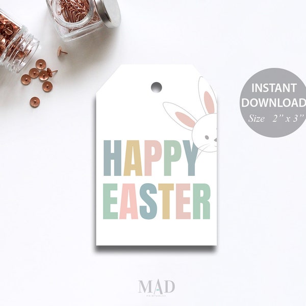 Easter Tag, Easter Gift Tag Printable, Easter Hang Tag, Rabbit Easter Tag, Rabbit Easter Tag Printable, Easter Printable, Easter Basket Tag