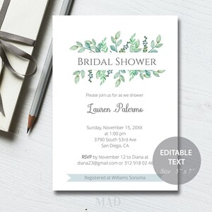 Bridal Shower Invitation, Bridal Shower Invites, Printable Bridal Shower Invitation, Boho Bridal Shower Invitation Template Instant Download