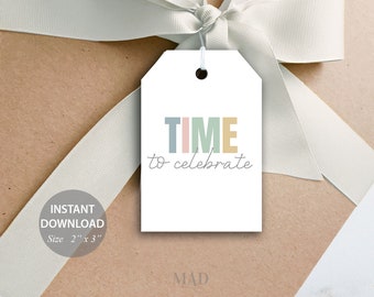 Colorful Birthday Gift Tags Printable, 2x3" (Digital Download)