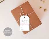Printable Happy Birthday Gift Tags, 2x3 Labels (Digital Download)