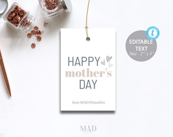 EDITABLE Mother's Day Tag Printable, Mother's Day Hang Tag, Mother's Day Tag, Mothers Day Tag, Mothers Day, Instant Download, Cookie Tag