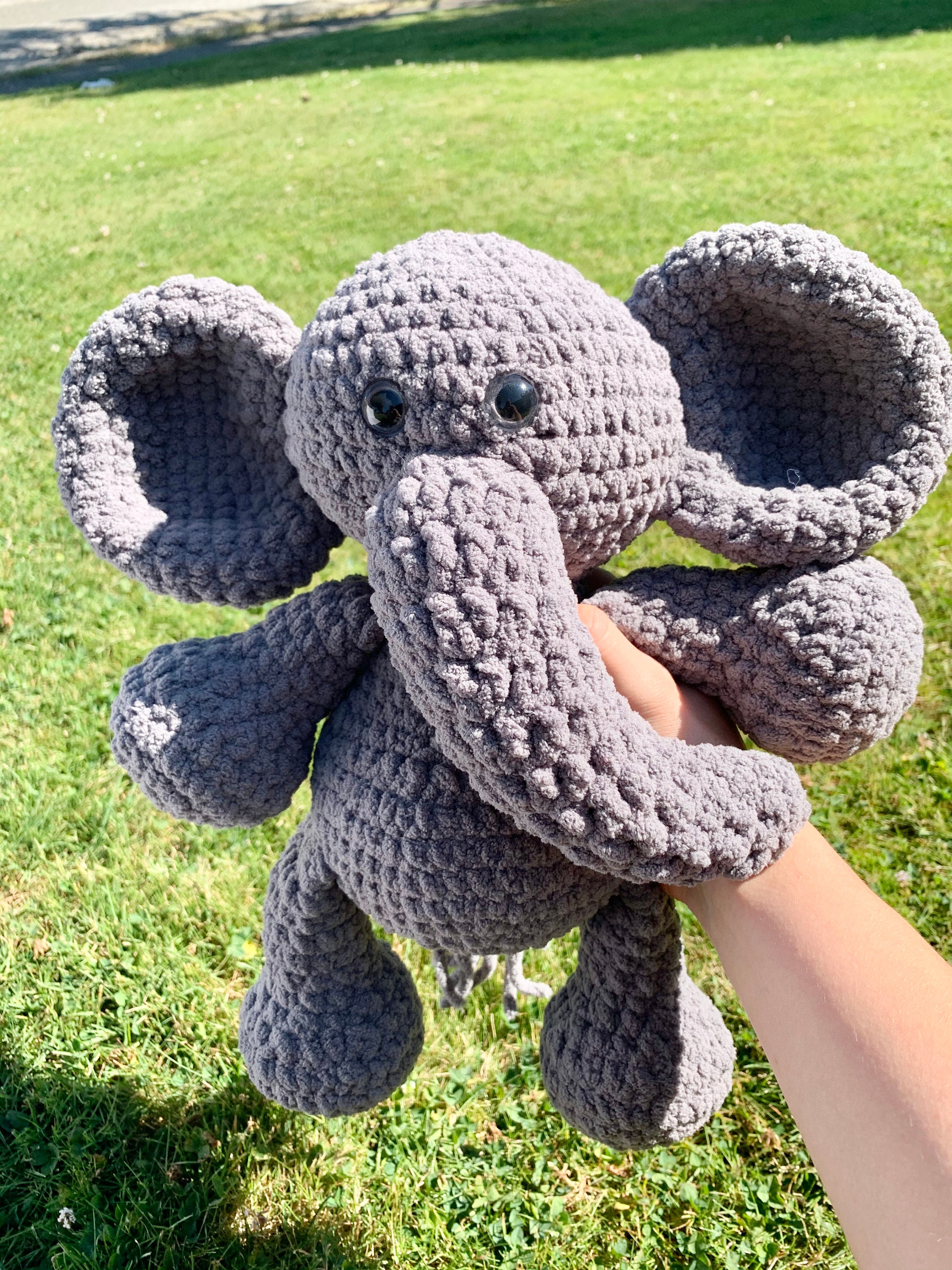 Elephant Stuffed Animal Large Crochet Elephant Plush Etsy