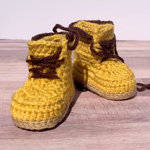 Baby Woodsman Boots | Baby Construction Boots | Crochet Baby Booties