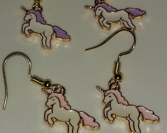 Unicorn Earrings, Purple Unicorn, Pink Unicorn, Girl Earrings