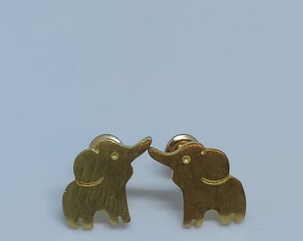 Elephant Earrings, Gold Earrings, Gold Elephant Earrings, Elephant Charm, Stud Earrings, Elephant Stud Earrings, Elepant Jewelry