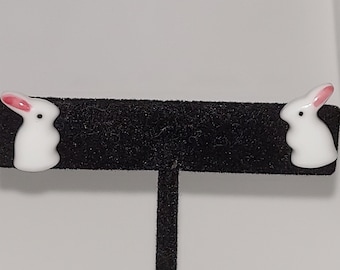 Pendientes de conejito, joyería de conejito, pendientes de perno de conejo, pendientes de conejo, pendientes de conejo, joyería de conejo, pendientes de Pascua, joyería de Pascua