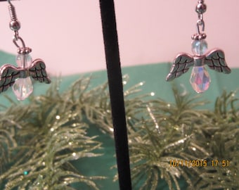 Pendientes de ángel de plata, hipoalergénico, pendientes colgantes, pendientes de ángel guardián, pendientes de plata, pendientes de ángel