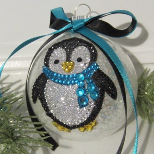 Penguin Ornament, Penguin Rhinestone Ornament. Penguin Christmas Ornament, Penguin, Christmas Ornament